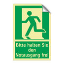Bitte halten Sie den Notausgang frei
