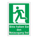Bitte halten Sie den Notausgang frei