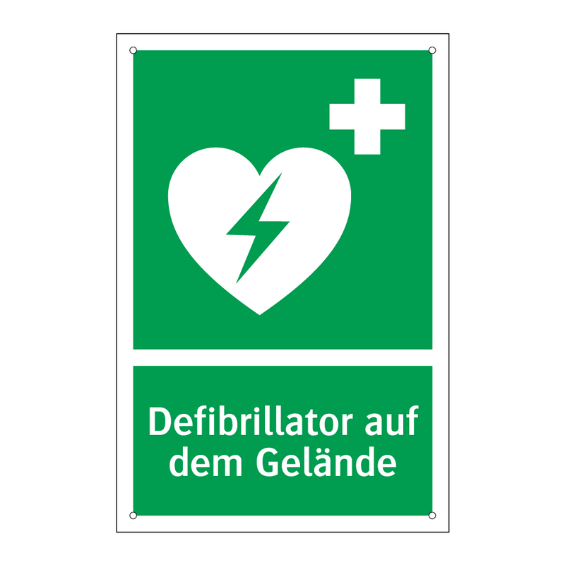 Defibrillator auf dem Gelände