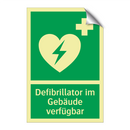 Defibrillator im Gebäude verfügbar