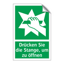 Drücken Sie die Stange, um zu öffnen