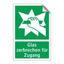 Glas zerbrechen für Zugang