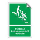 Im Notfall Evakuierungsstuhl benutzen