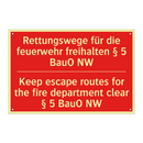 Rettungswege für die feuerwehr /.../ - Keep escape routes for the fire /.../