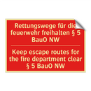 Rettungswege für die feuerwehr /.../ - Keep escape routes for the fire /.../