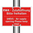 RWA - Zuluftöffnung Bitte freihalten/.../ - SHEVS - Air supply opening Please /.../