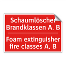 Schaumlöscher Brandklassen A. /.../ - Foam extinguisher fire classes /.../