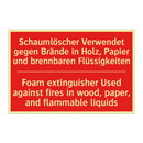 Schaumlöscher Verwendet gegen /.../ - Foam extinguisher Used against /.../