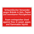 Schaumlöscher Verwendet gegen /.../ - Foam extinguisher Used against /.../