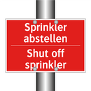 Sprinkler abstellen - Shut off sprinkler