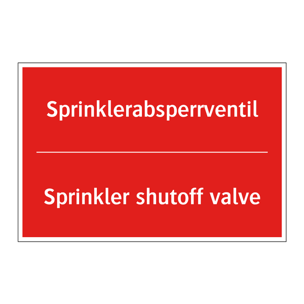 Sprinklerabsperrventil - Sprinkler shutoff valve