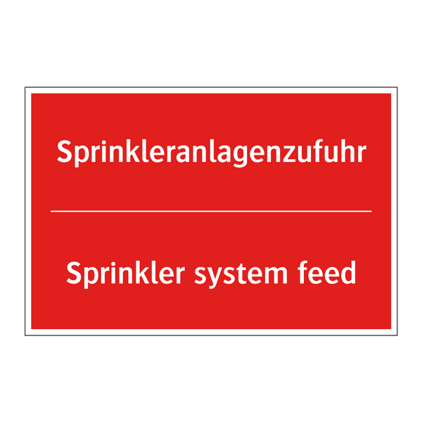Sprinkleranlagenzufuhr - Sprinkler system feed
