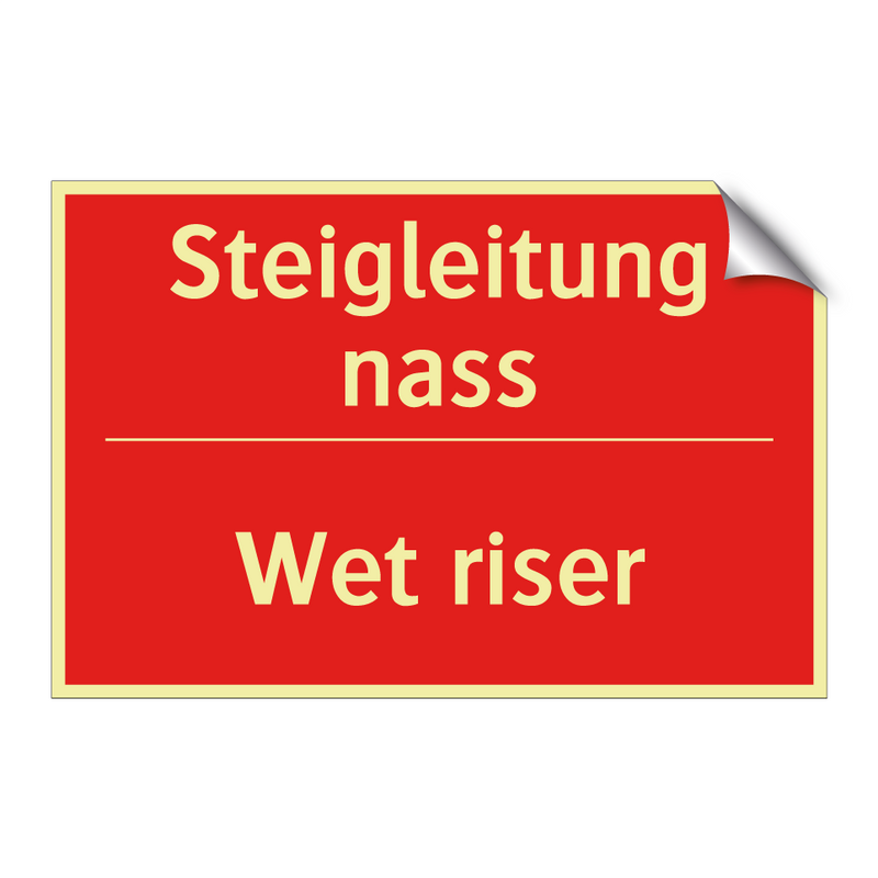 Steigleitung nass - Wet riser