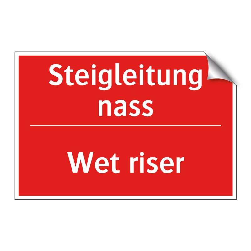 Steigleitung nass - Wet riser