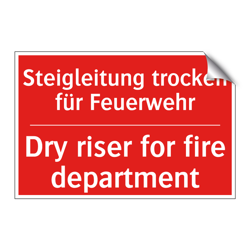 Steigleitung trocken für Feuerwehr/.../ - Dry riser for fire department