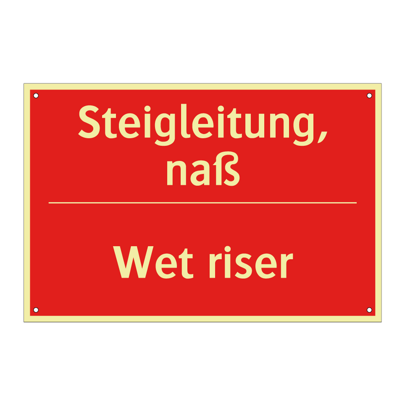 Steigleitung, naß - Wet riser