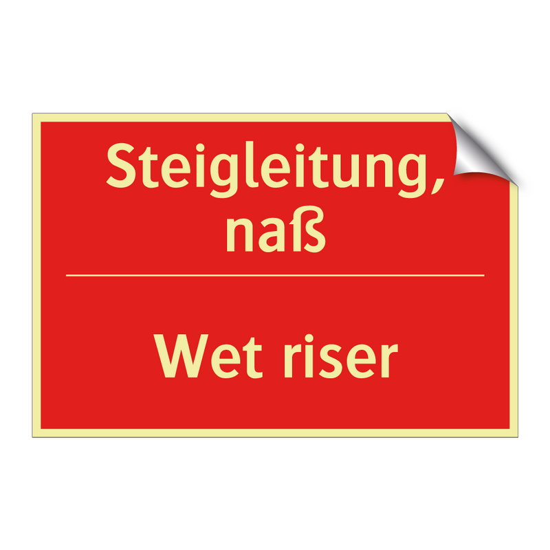 Steigleitung, naß - Wet riser