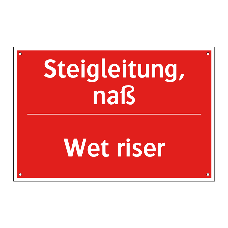 Steigleitung, naß - Wet riser