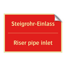 Steigrohr-Einlass - Riser pipe inlet