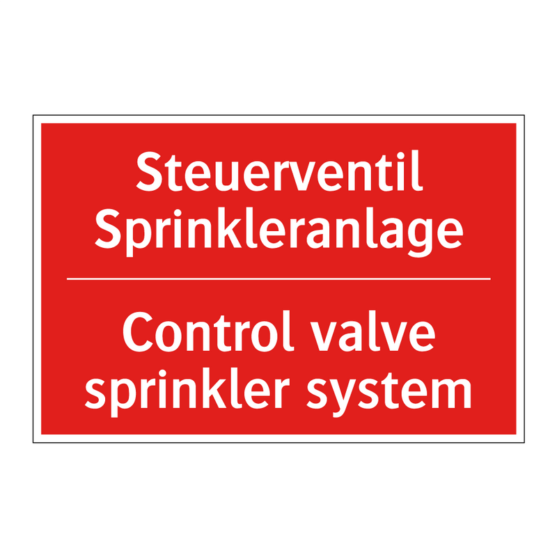 Steuerventil Sprinkleranlage - Control valve sprinkler system