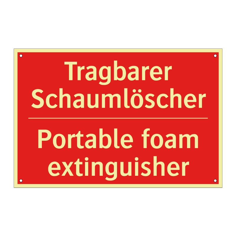 Tragbarer Schaumlöscher - Portable foam extinguisher