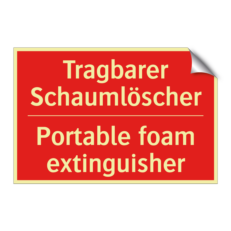 Tragbarer Schaumlöscher - Portable foam extinguisher
