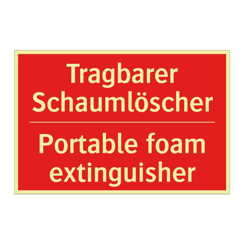 Tragbarer Schaumlöscher - Portable foam extinguisher