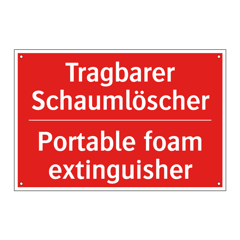 Tragbarer Schaumlöscher - Portable foam extinguisher
