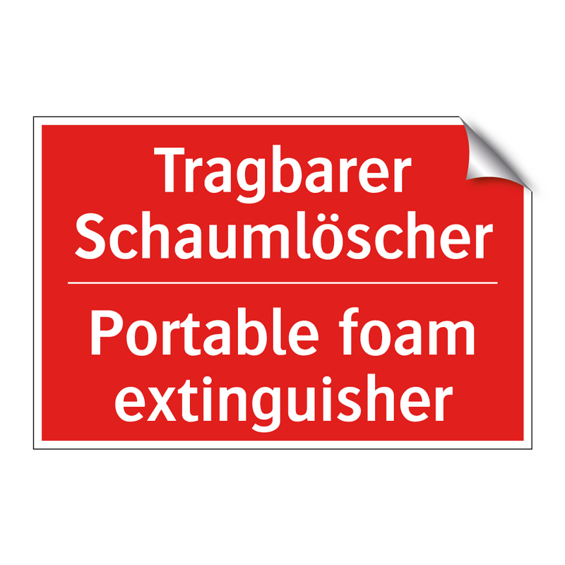 Tragbarer Schaumlöscher - Portable foam extinguisher