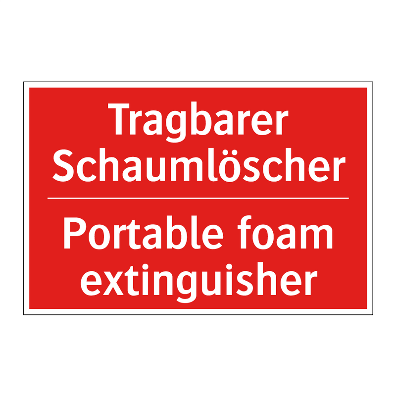 Tragbarer Schaumlöscher - Portable foam extinguisher