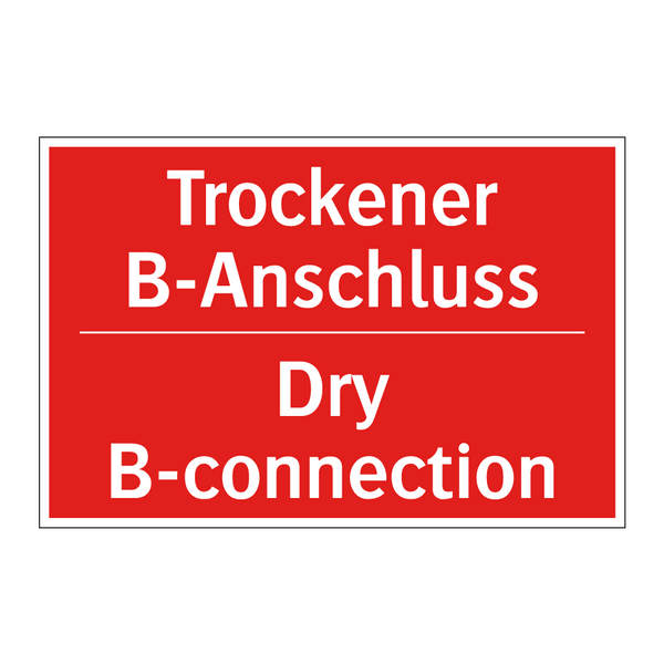 Trockener B-Anschluss - Dry B-connection