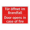 Tür öffnet im Brandfall - Door opens in case of fire