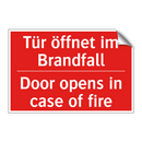 Tür öffnet im Brandfall - Door opens in case of fire