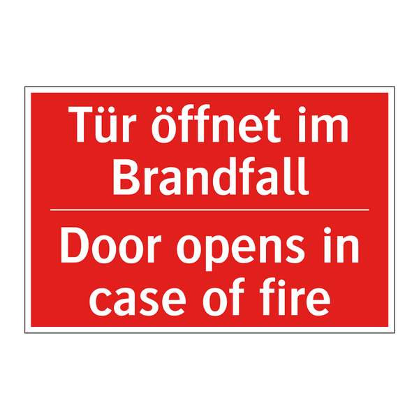 Tür öffnet im Brandfall - Door opens in case of fire