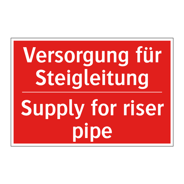 Versorgung für Steigleitung - Supply for riser pipe