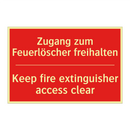 Zugang zum Feuerlöscher freihalten/.../ - Keep fire extinguisher access /.../