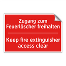 Zugang zum Feuerlöscher freihalten/.../ - Keep fire extinguisher access /.../
