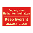 Zugang zum Hydranten freihalten/.../ - Keep hydrant access clear