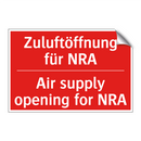 Zuluftöffnung für NRA - Air supply opening for NRA