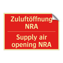Zuluftöffnung NRA - Supply air opening NRA
