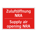 Zuluftöffnung NRA - Supply air opening NRA
