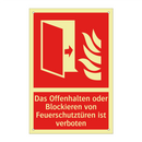 Das Offenhalten oder Blockieren von Feuerschutztüren ist verboten