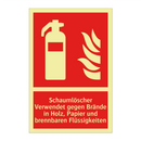 Schaumlöscher Verwendet gegen Brände in Holz, Papier und brennbaren Flüssigkeiten