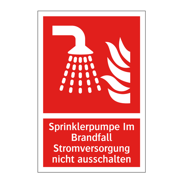 Sprinklerpumpe Im Brandfall Stromversorgung nicht ausschalten