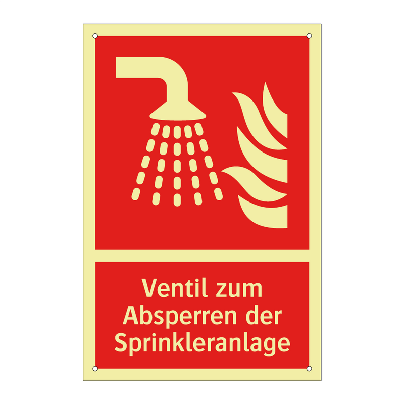Ventil zum Absperren der Sprinkleranlage