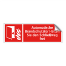 Automatische Brandschutztür Halten Sie den Schließweg frei