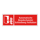 Automatische Brandschutztür Schließweg freihalten