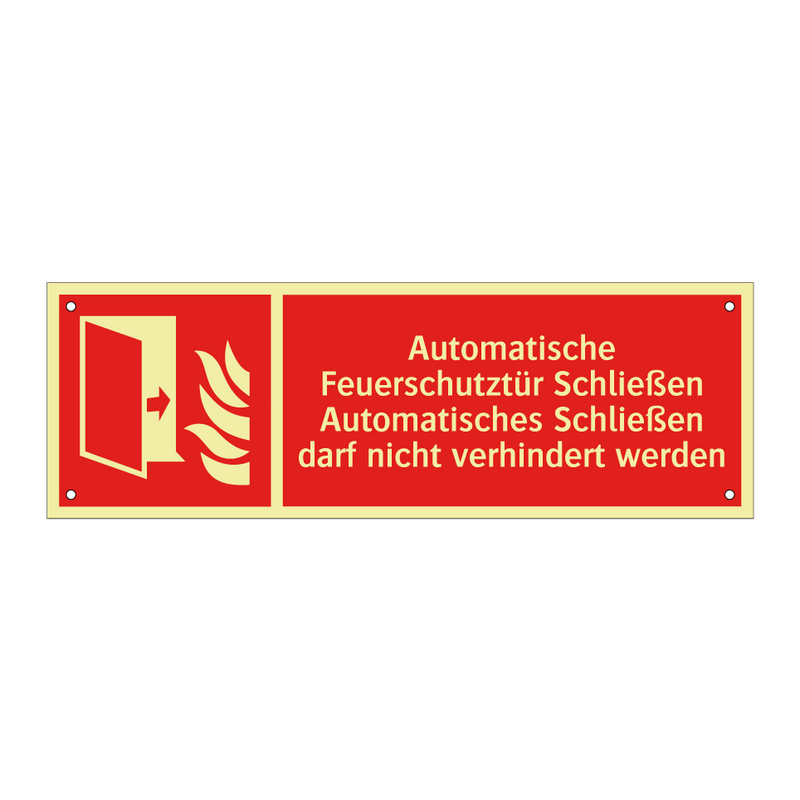 Automatische Feuerschutztür Schließen Automatisches Schließen darf nicht verhindert werden