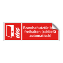 Brandschutztür bitte freihalten (schließt automatisch)
