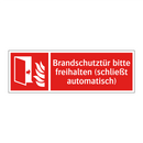 Brandschutztür bitte freihalten (schließt automatisch)